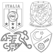 Dibujo para colorear Grupo A: Italia, Suiza, Turquía, Gales