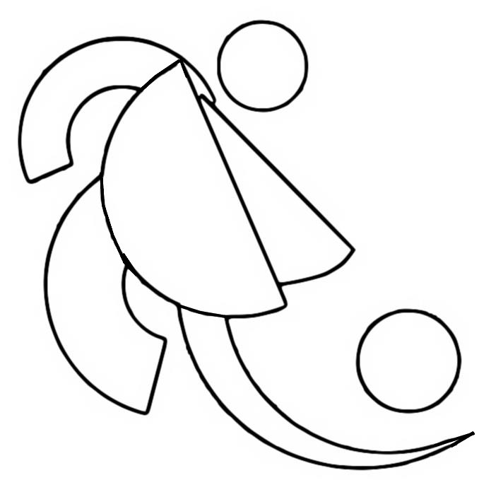 Coloring page Football player - geometric shapes