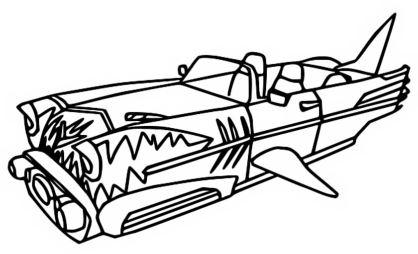 Coloring page Shark car