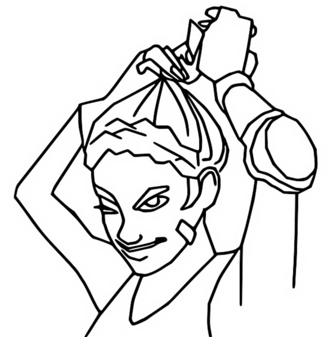 Coloring page Player (girl)