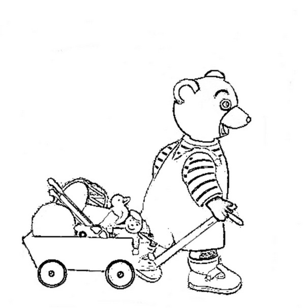 Coloriage Petit-Ours et ses jouets