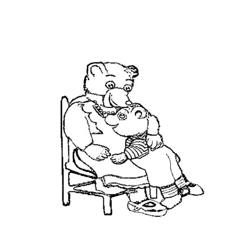 Coloriage Petit-Ours Brun et sa maman