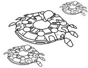 Coloring page Three flying saucers