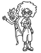 Coloriage Prof. slone et Rick