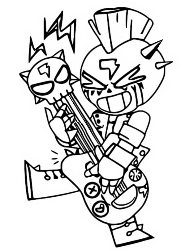 Coloring Page Brawl Stars Jurassic Splash Trash Poco 11 - brawl stars leo boyama