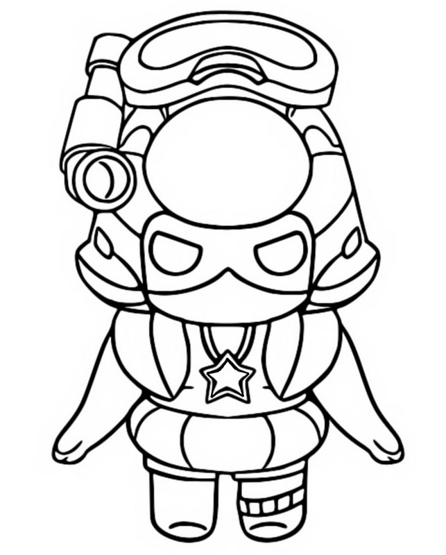 Coloring page Brawl Stars Jurassic Splash : Whale Watch Nita 8