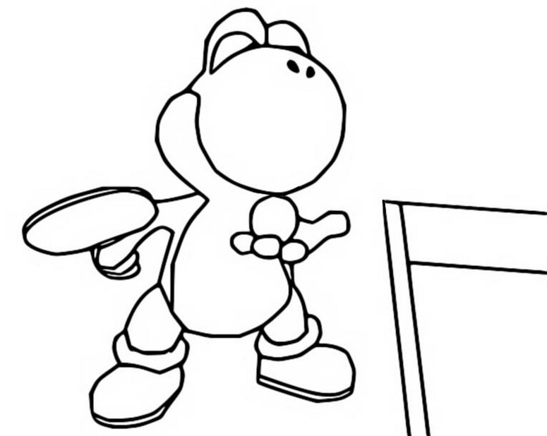 Coloring page Table Tennis - Yoshi - Mario and Sonic at the Olympic Games Tokyo 2020