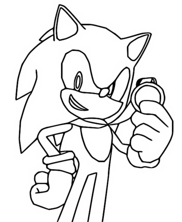 Coloring page Gold Medal - Sonic - Mario and Sonic at the Olympic Games Tokyo 2020