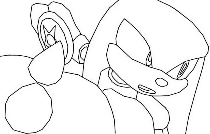 Coloring page Knuckles - Athletics: Disk Launch - Mario and Sonic at the Olympic Games Tokyo 2020