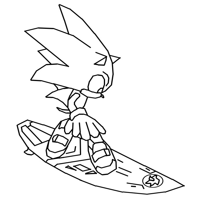 Coloring page Surf - Sonic - Mario and Sonic at the Olympic Games Tokyo 2020
