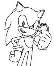 Dibujo para colorear Medalla de oro - Sonic