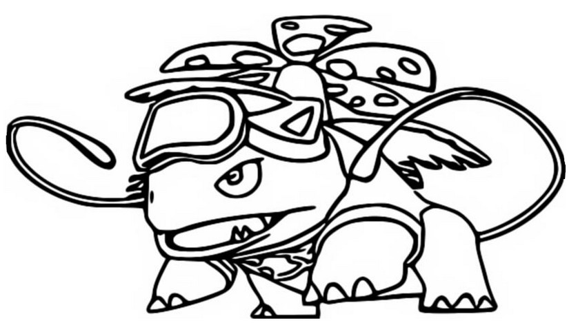 Desenho para colorir praia - Venusaur - Pokémon Unite - Holowear