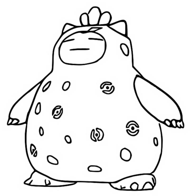 Coloring page Beach - Snorlax - Ananas