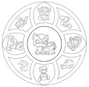 Dessin à colorier - Mandala Petshop - Petshop
