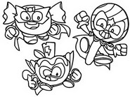 Desenho para colorir Candy Combo: Happy Wrapper, Lollipow, Sweet Stick