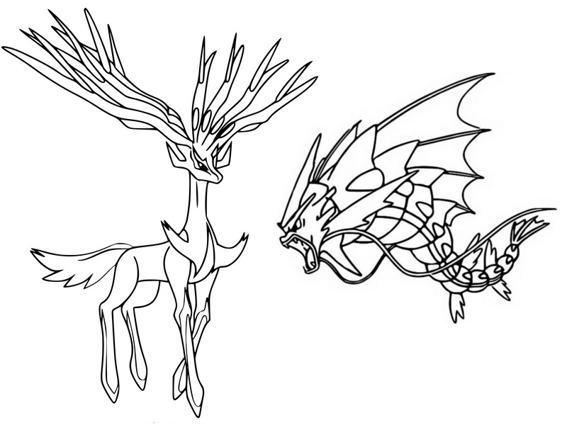 Desenho para colorir Episódio 3: Xerneas & Mega Gyarados