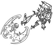 Coloring page Episode 2: The eclipse - Lunala, Necrozma, Lilie, Lusamine