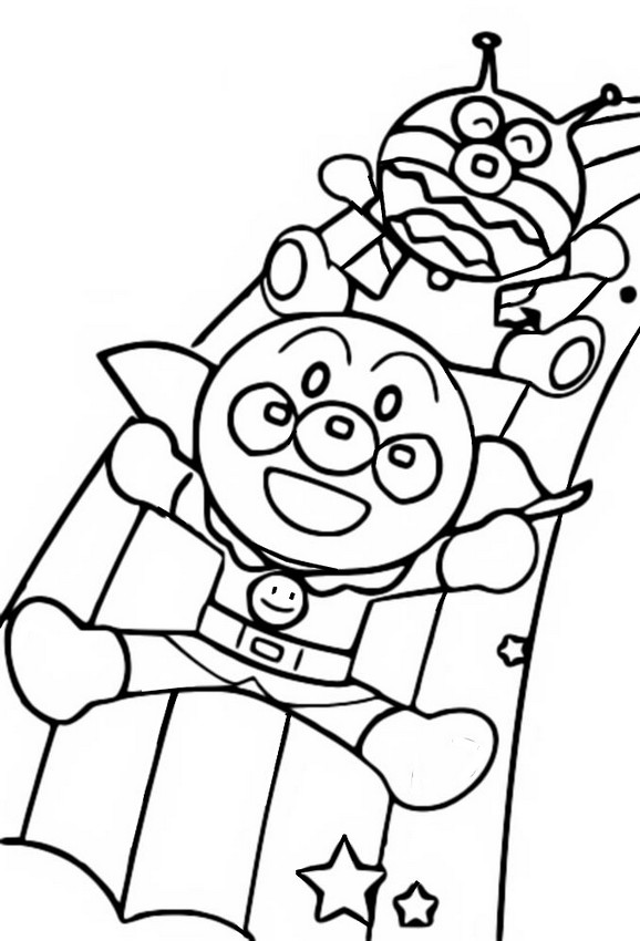 Coloring page Anpanman, Baikinman