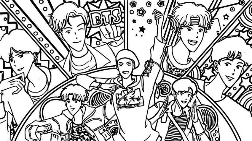 Desenho para colorir BTS