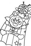 Dibujo para colorear Anpanman, Baikinman