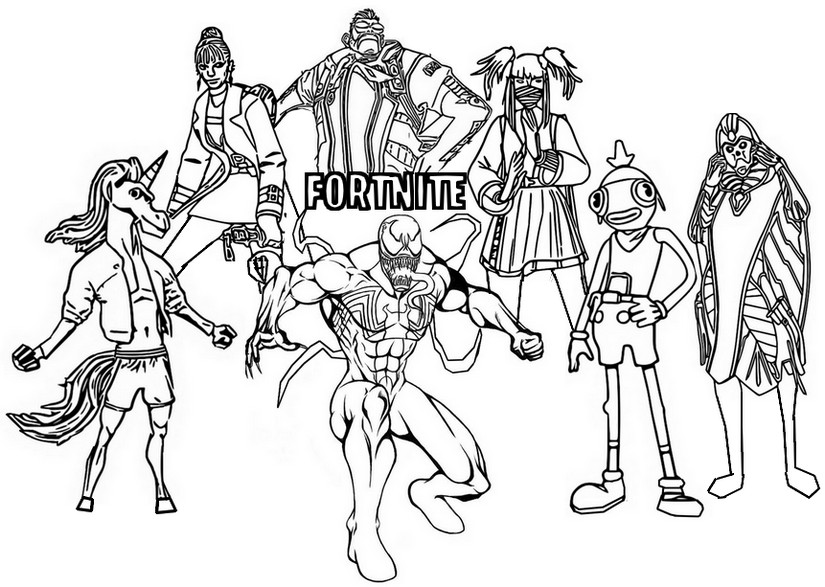 Coloring page Battle Pass - Fornite Season 8 Cubed