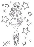 無料塗り絵 - 湊 みお（みなと みお） - アイカツフレンズ!