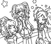 塗り絵 - 虹野ゆめ 桜庭ローラ 二階堂ゆず - アイカツフレンズ!