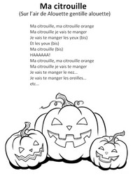 Coloriage Ma citrouille (Sur l’air de Alouette gentille alouette)