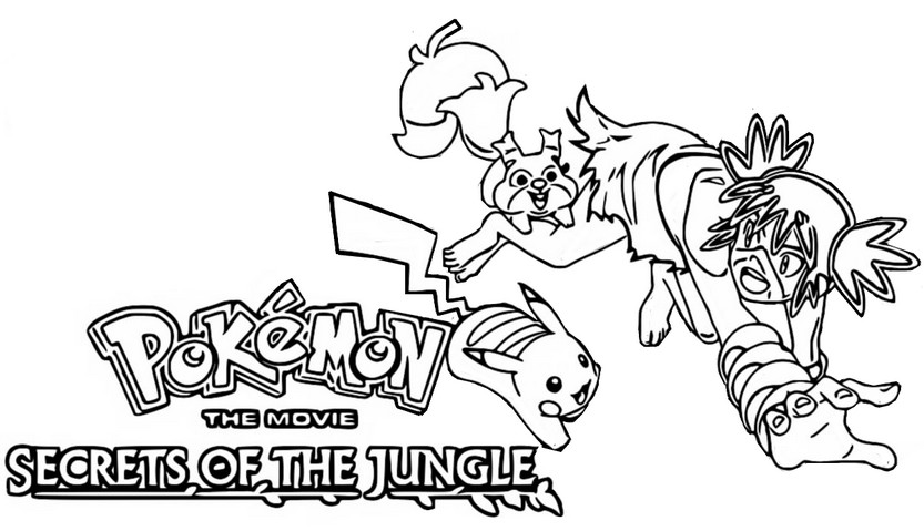 Imagini de colorat The Movie - Secret of the jungle - Pokémon - Filmul - Secretele junglei