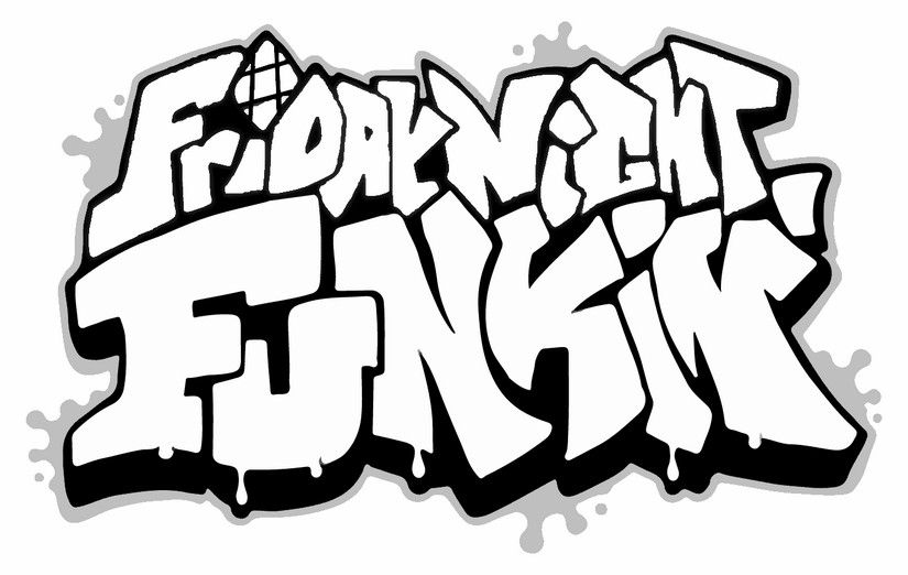 Coloring Page Friday Night Funkin Logo 4