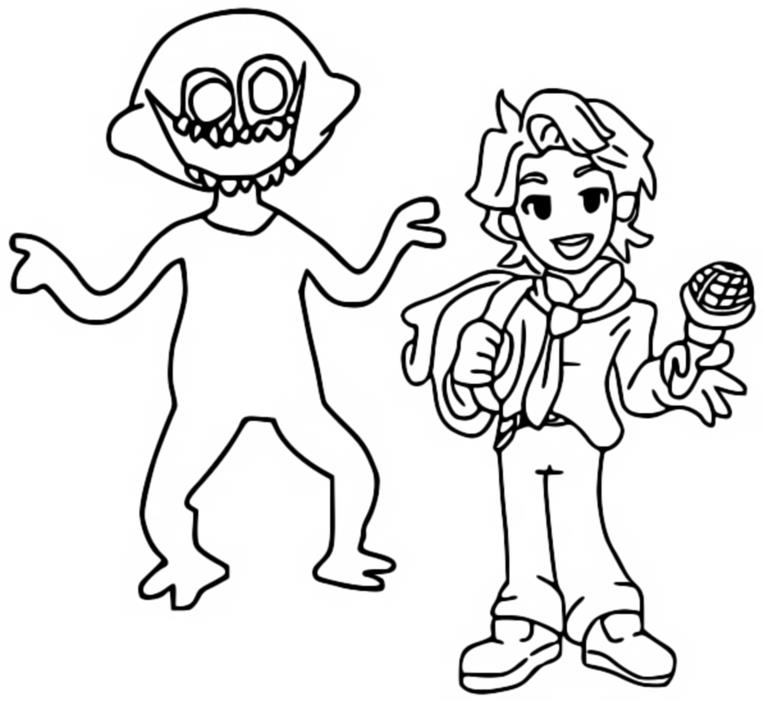 Desenho para colorir Monster, Senpai