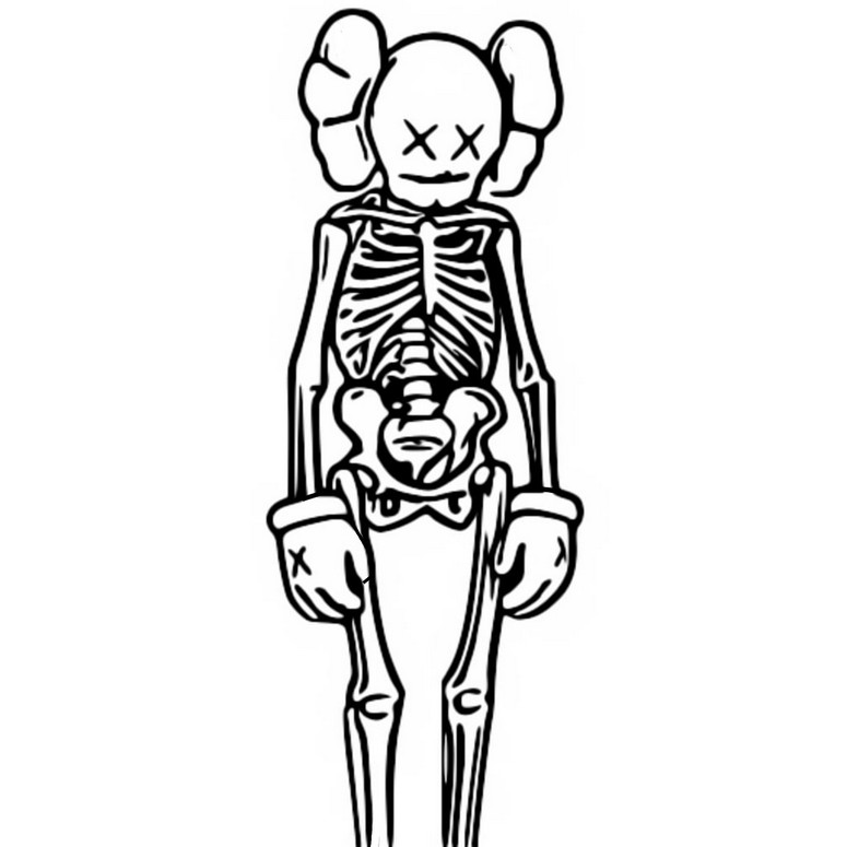 Coloring page Skeleton KAWS