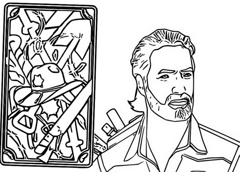 Coloring page Rick Grimes card