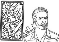 Coloring page Rick Grimes card