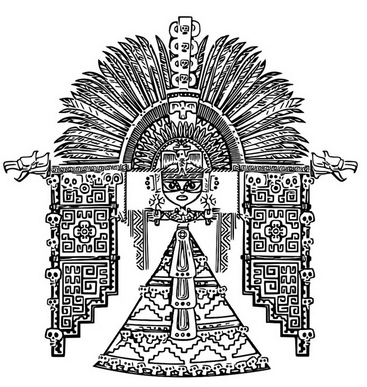 Coloriage Maya en robe de couronnement