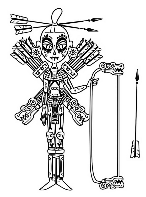 Coloring page Chimi - Maya and the three