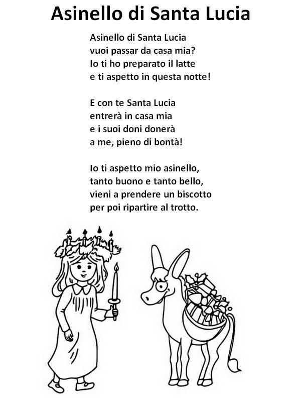 Kleurplaat Nursery Rhyme (Italiaans) - Luciafeest