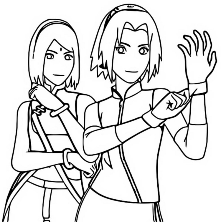 Coloring page Sakura skin / Uchiha skin 