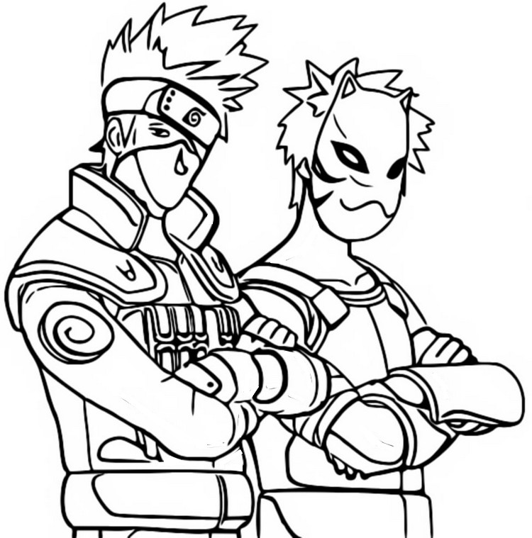 Desenho para colorir Kakashi skin / Black Ops mask skins - Fortnite Naruto