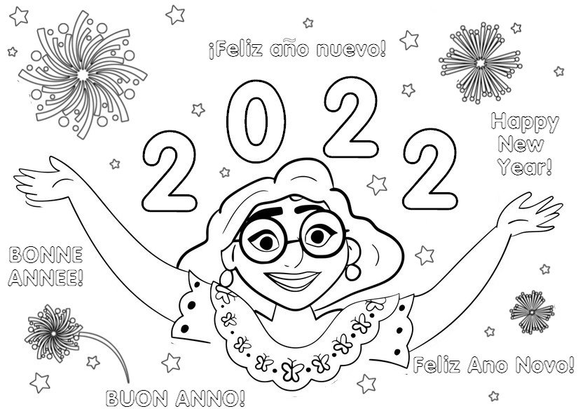 Desenho para colorir Mirabel - Feliz Ano Novo 2022!