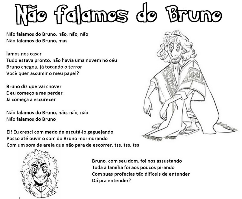 Kolorowanka Não falamos do Bruno - Lyrics of the Piosence w Portugalczycy - Encanto