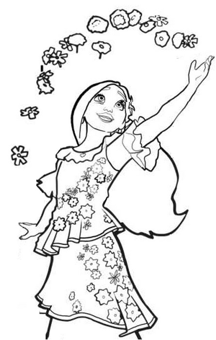 Coloring Page Encanto Isabela Madrigal 5