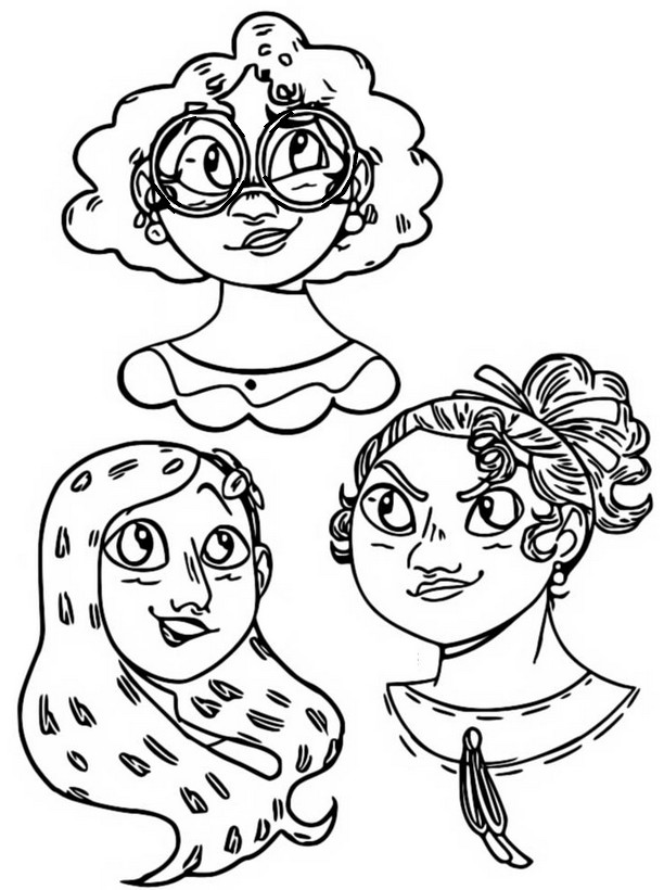 Dibujo para colorear Encanto : Las tres hermanas 6