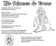 Fargelegging Tegninger Não falamos do Bruno - Tekster av sangen i portugisisk