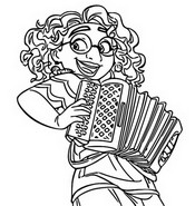 Kleurplaat Mirabel speelt de accordeon