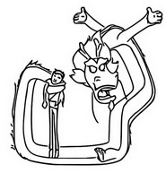 Desenho para colorir Din e Long.