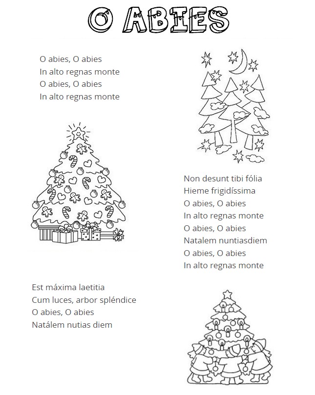 Kleurplaat Songteksten in het Spaans: O abies