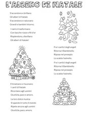 Disegno da colorare Testi in italiano: L'albero di Natale