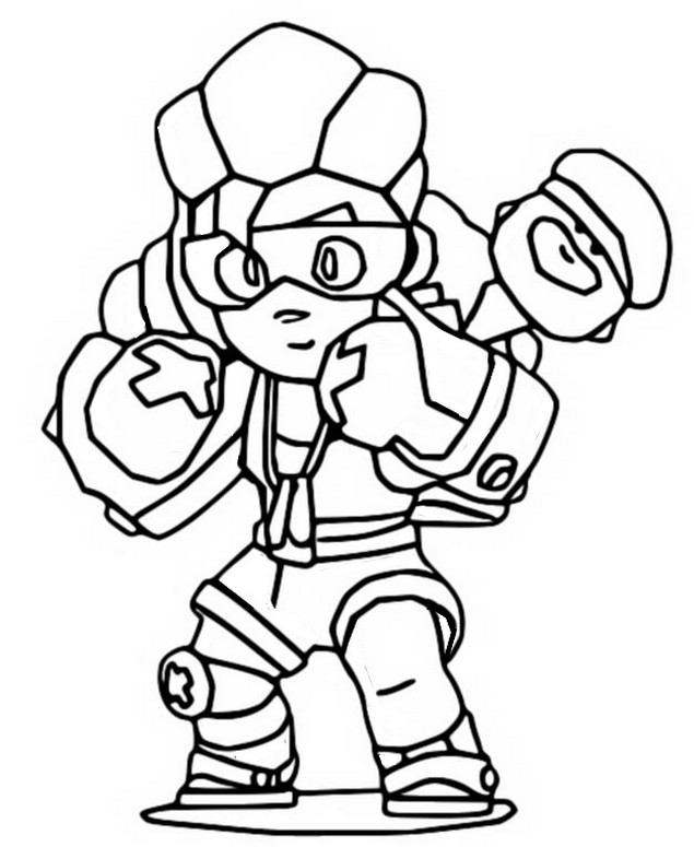 Coloring page Major Rosa  - Brawl Stars - Year of the tiger