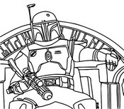 Coloring page Fett settles on the throne